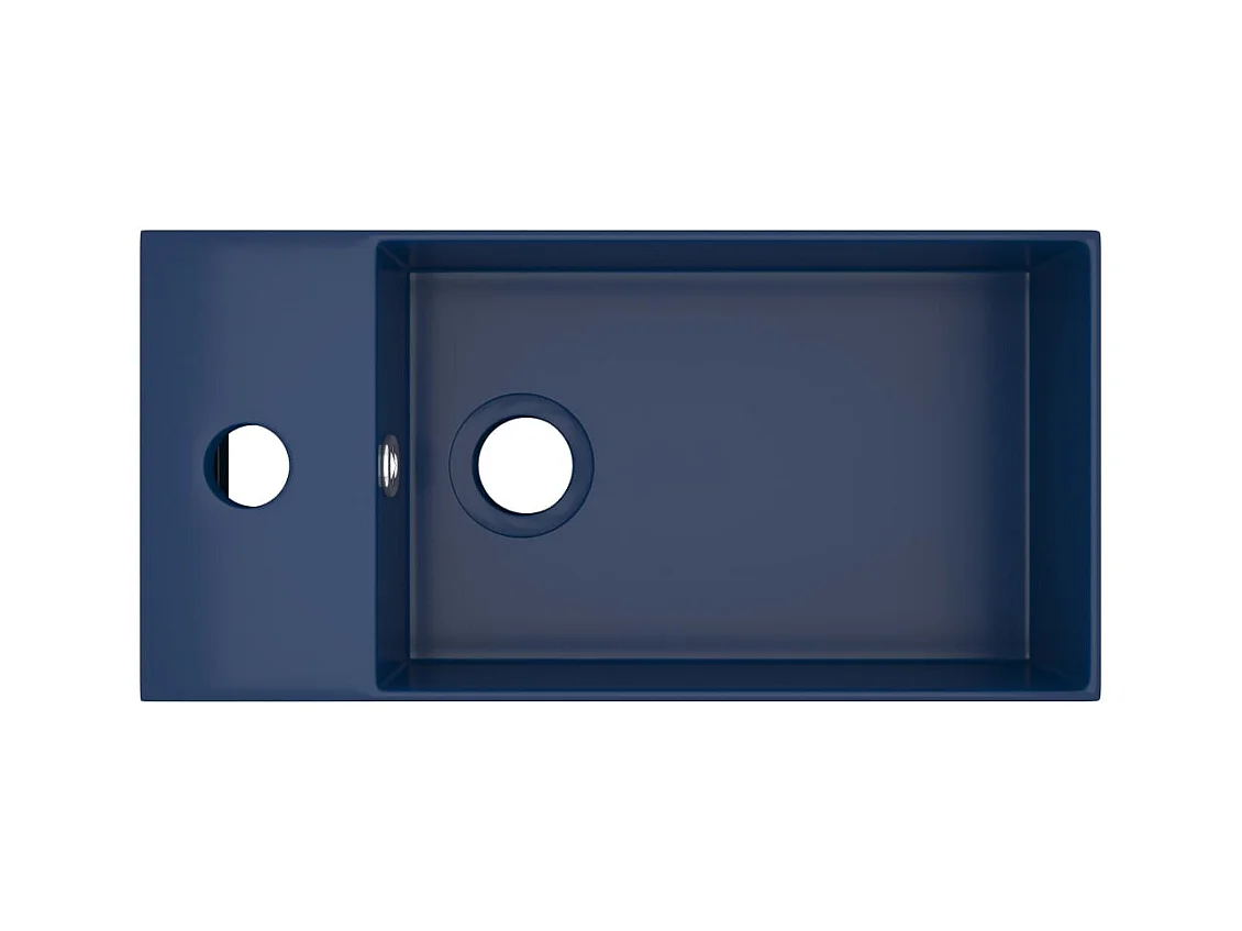 Pia de banheiro com transbordamento bancada sanita lavatório cozinha sala cosmética casa cerâmica 48 x 25 cm azul escuro 02_0002732