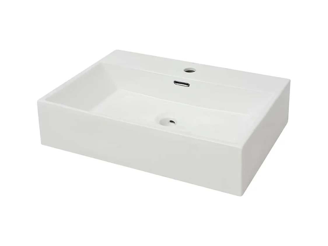 Vasque lavabo avec trou blanche 60.5 x 42.5 x 14.5 cm 02_0002534