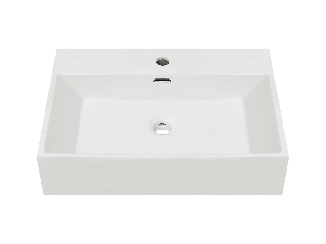Vasque lavabo avec trou blanche 60.5 x 42.5 x 14.5 cm 02_0002534