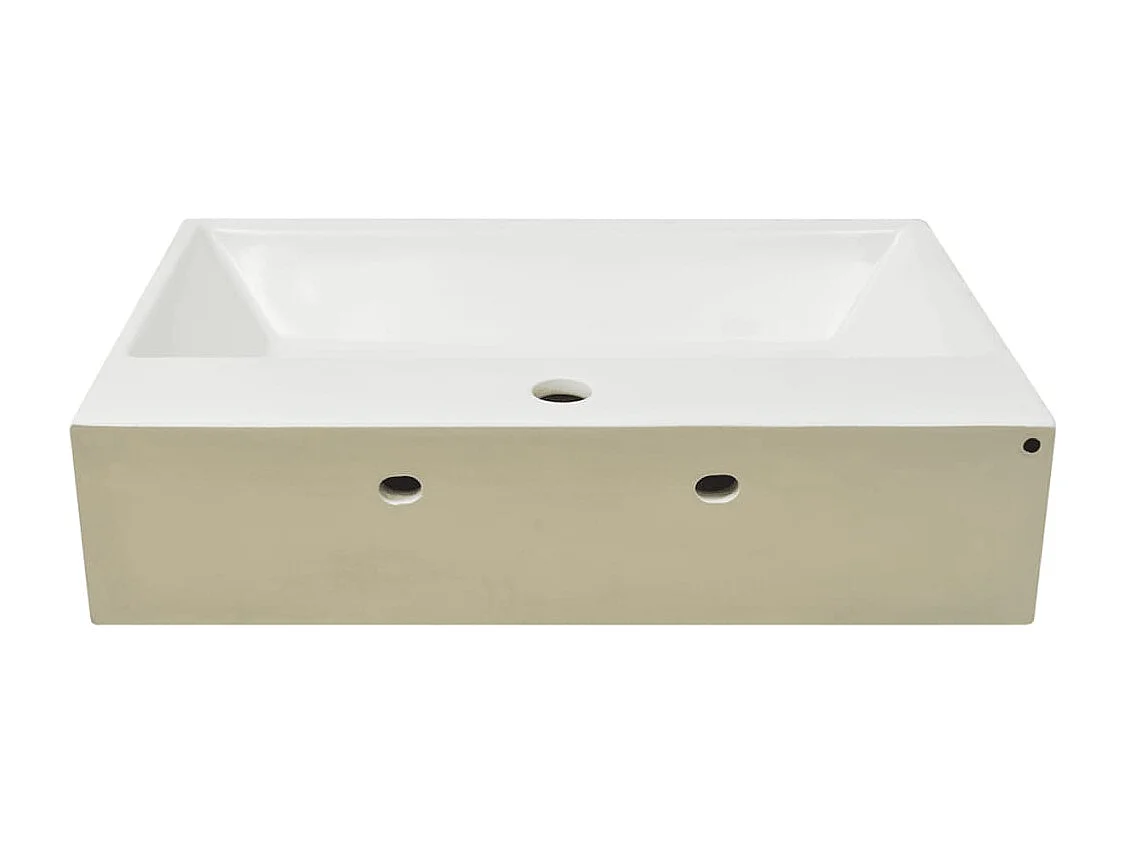 Lavabo lavabo con rubinetto in ceramica foro 60,5 cm bianco 02_0002534