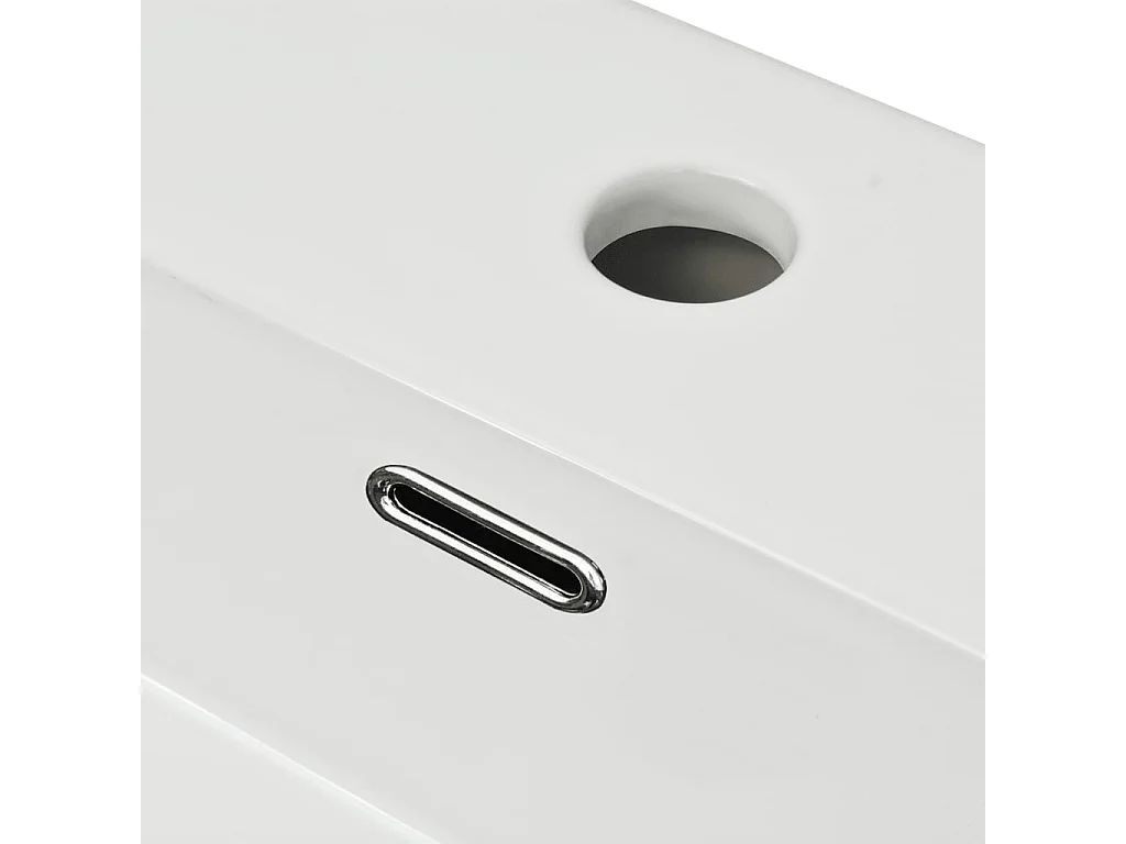 Lavabo lavabo con rubinetto in ceramica foro 60,5 cm bianco 02_0002534