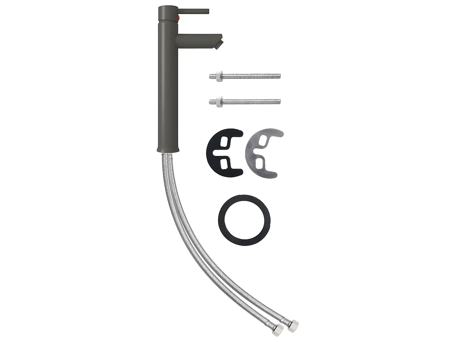 Grifo monomando de baño grifo de cocina grifo monomando de baño grifo de lavabo interior de casa 12 x 30 cm gris 02_0003504