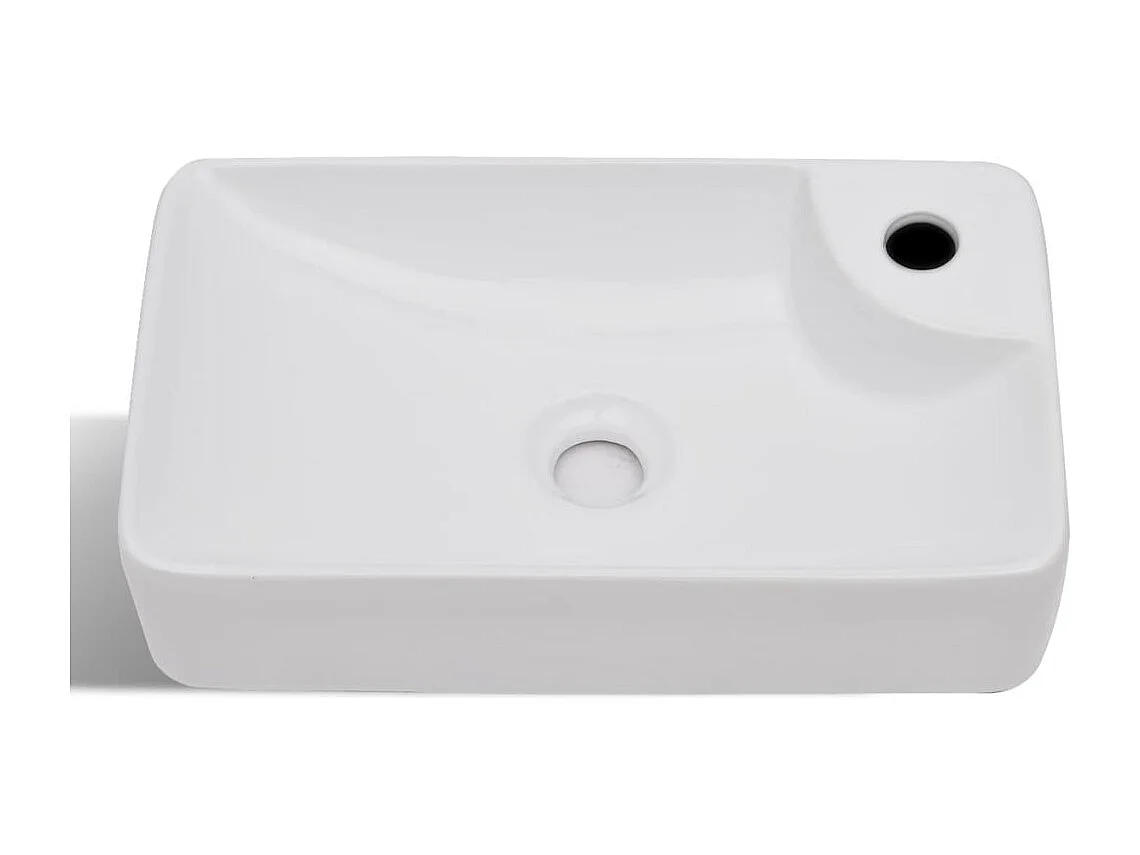 Lavatório com furo para torneira para lavatório de banheiro 44 x 25 cm cerâmica branca 02_0002509