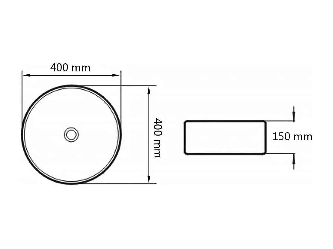 Lavabo de baño diámetro 40 cm redondo cerámica blanca 02_0002527