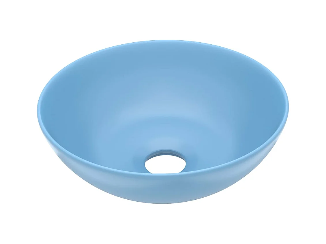 Lavabo redondo para baño, lavabo sobre encimera, lavabo para cocina, lavabo para cosméticos, interior de casa, cerámica, 28 cm, azul claro 02_0002720