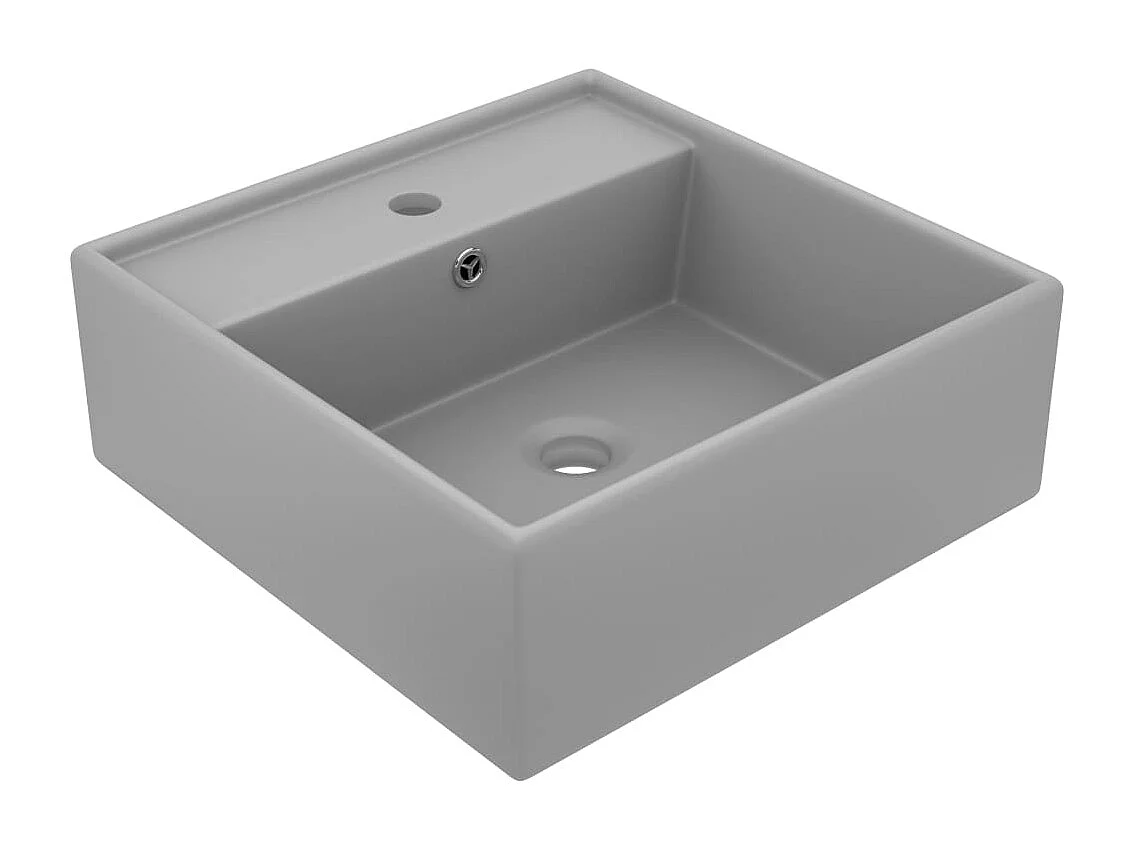 Lavabo carré de luxe grise 41 x 41 x 15 cm 02_0002691