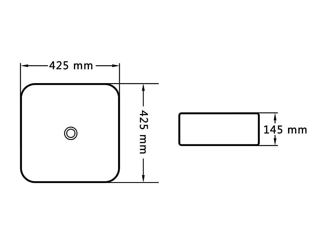Lavabo lave-mains vasque à noire 42.5 x 42.5 x 14.5 cm 02_0002627
