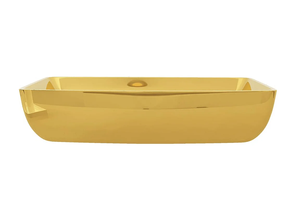 Lavabo Lavabo sobre encimera lavabo montado baño interior ducha cabina de inodoro hogar 71 x 38 cm cerámica oro 02_0002585