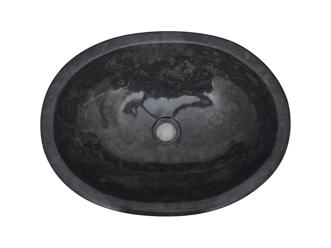 Lavabo del baño lavabo sobre encimera lavabo del baño lavabo del baño lavabo del baño interior del hogar 53 x 40 cm mármol negro 02_0002816