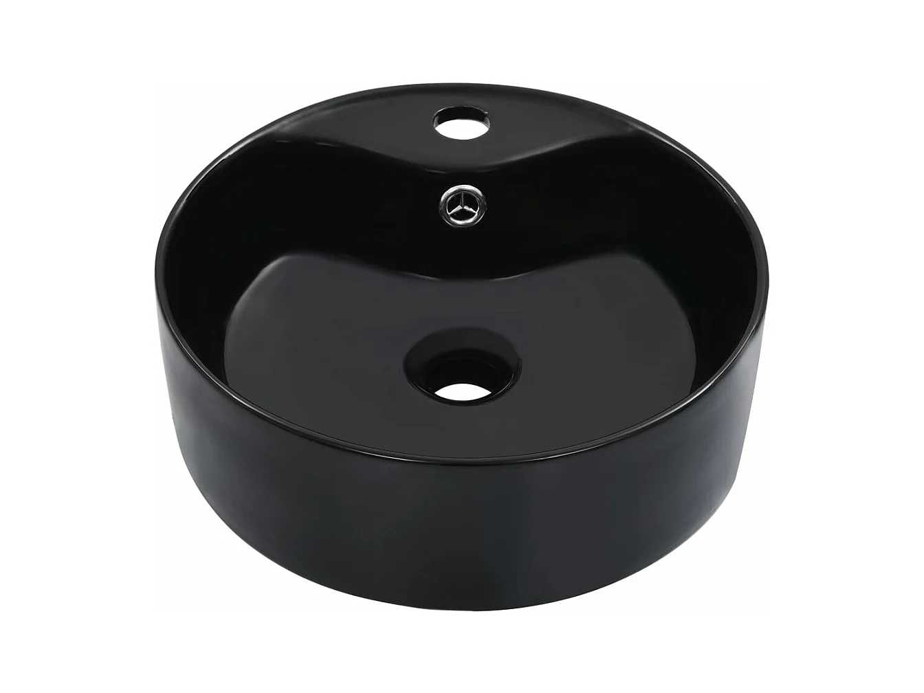 Lavabo con rebosadero lavabo sobre encimera cuarto de baño montado interior ducha cabina de inodoro 36 x 13 cm hogar cerámica negra 02_0002621