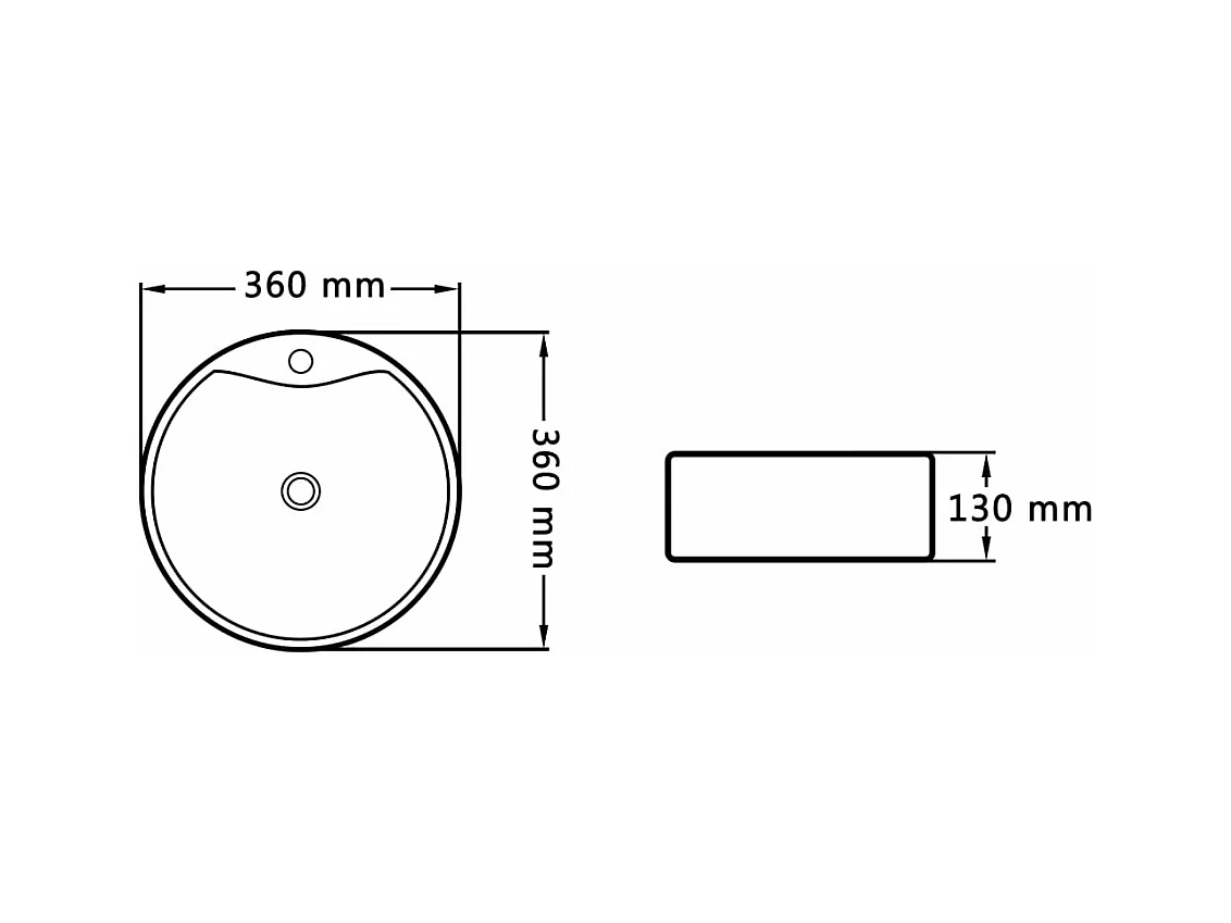 Lavabo con rebosadero lavabo sobre encimera cuarto de baño montado interior ducha cabina de inodoro 36 x 13 cm hogar cerámica negra 02_0002621
