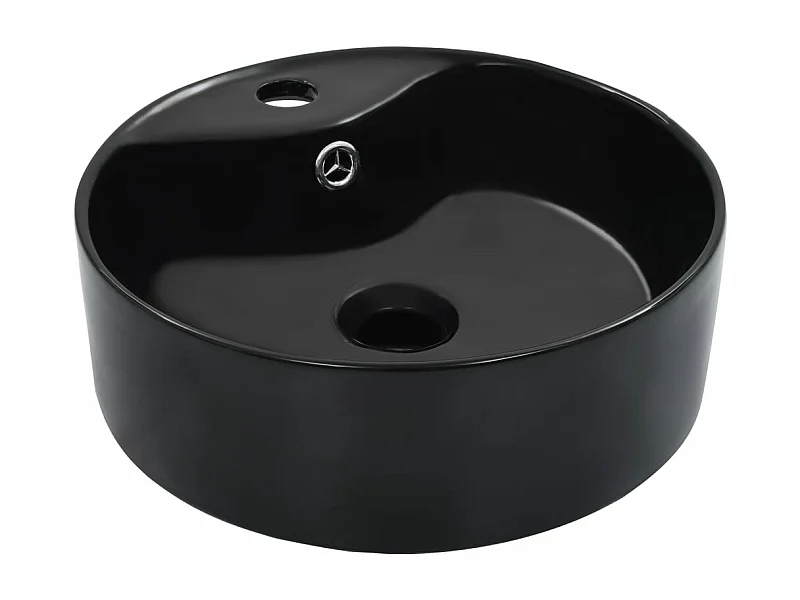 Lavabo avec trop-plein lave-mains noire 36 x 36 x 13 cm 02_0002621