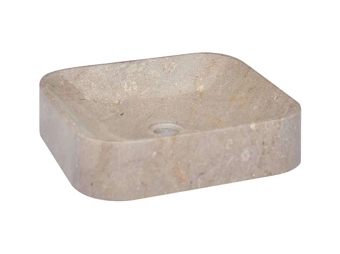 Lavabo sobre encimera, lavabo para baño, lavabo para baño, lavabo para baño, interior de casa, 40 x 40 cm, mármol gris 02_0002826