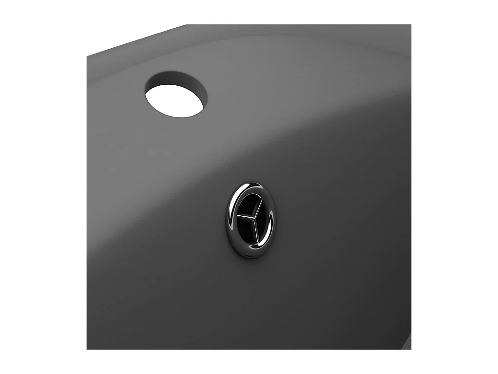Lavabo ovale à trop-plein grise 58.5 x 39 x 21 cm 02_0002681
