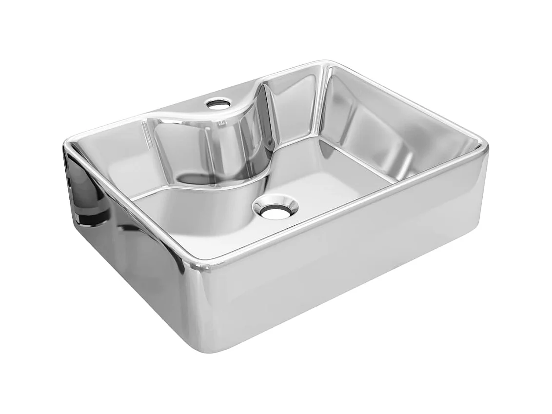 Lavabo avec trou pour argenté 48 x 37 x 13.5 cm 02_0002590