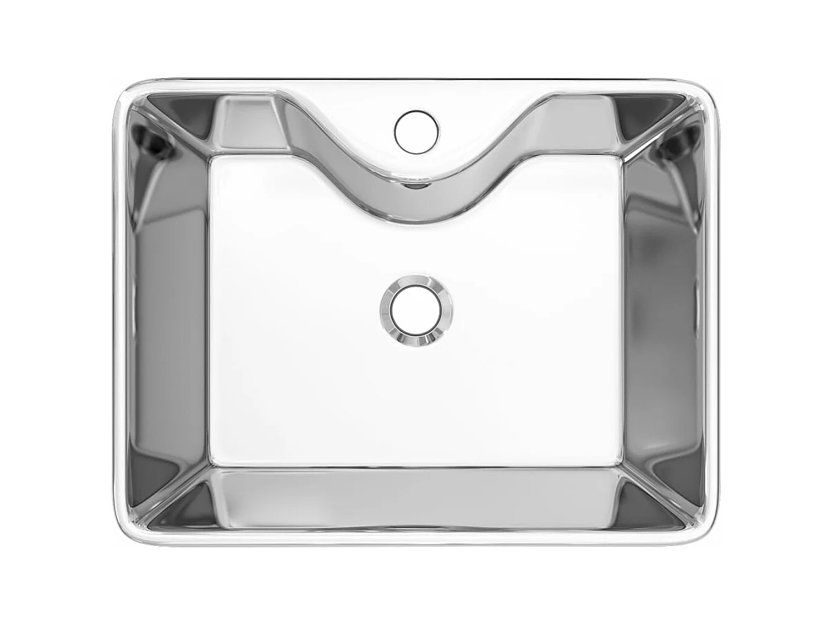 Lavabo avec trou pour argenté 48 x 37 x 13.5 cm 02_0002590