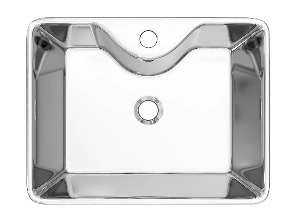Lavabo avec trou pour argenté 48 x 37 x 13.5 cm 02_0002590