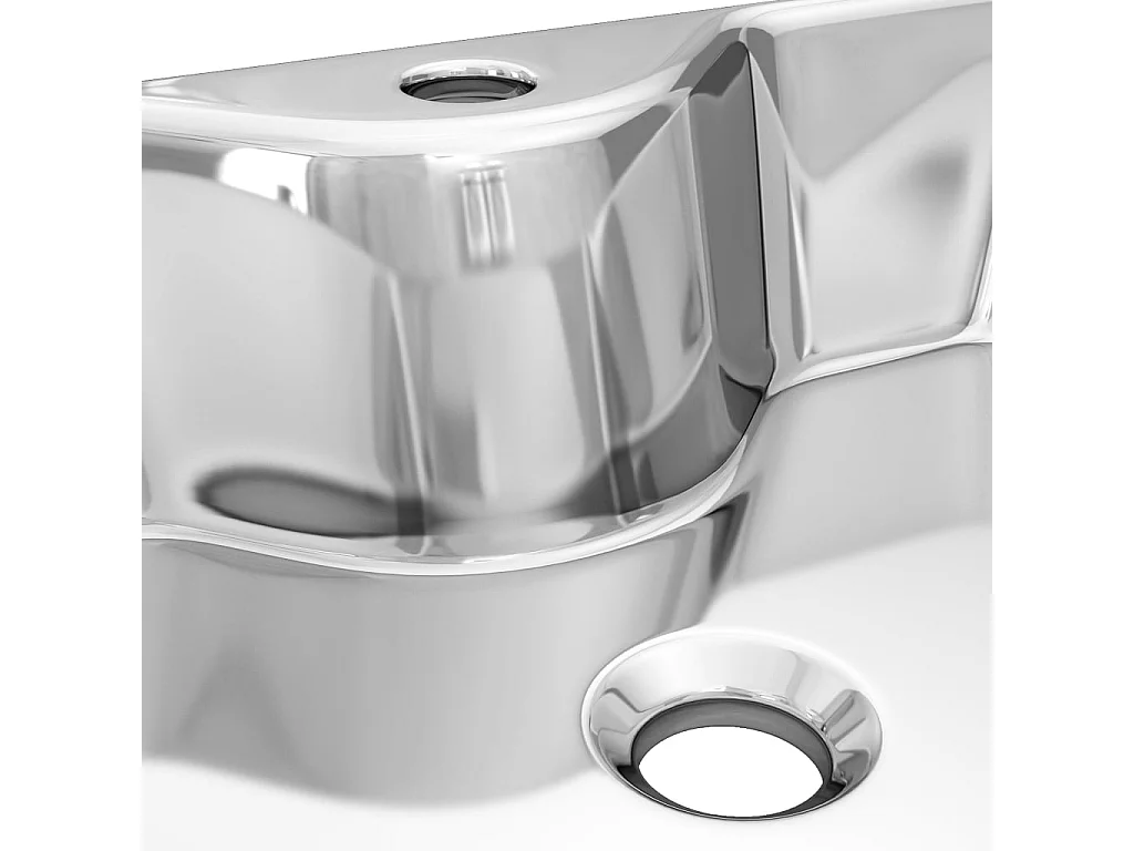 Lavabo avec trou pour argenté 48 x 37 x 13.5 cm 02_0002590