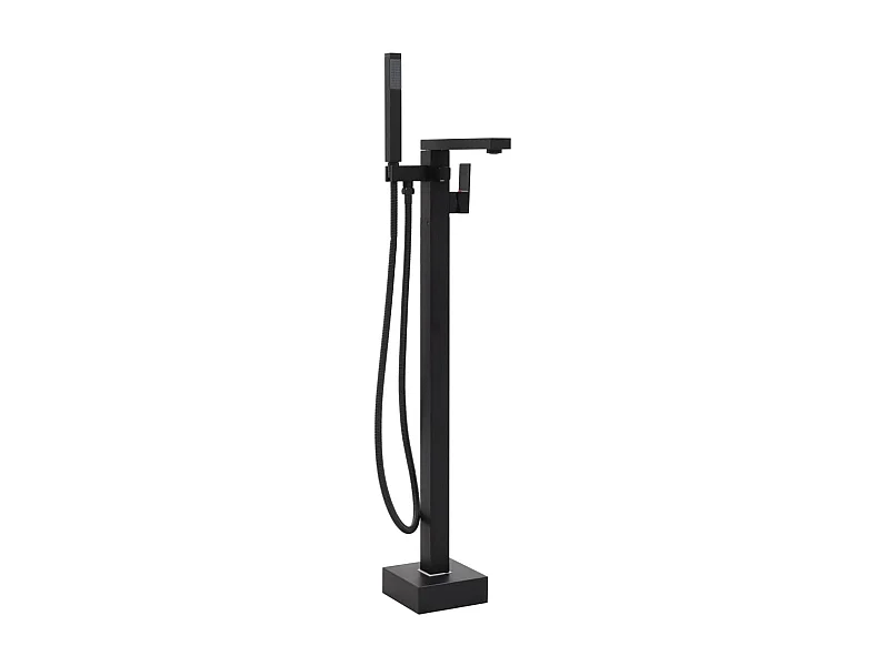 Rubinetto per vasca da bagno a colonna in acciaio inox 90 cm nero 02_0003480