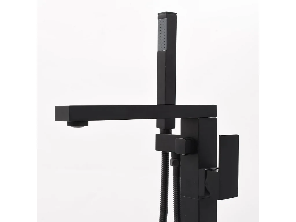 Grifo para bañera de baño independiente acero inoxidable 90 cm negro 02_0003480