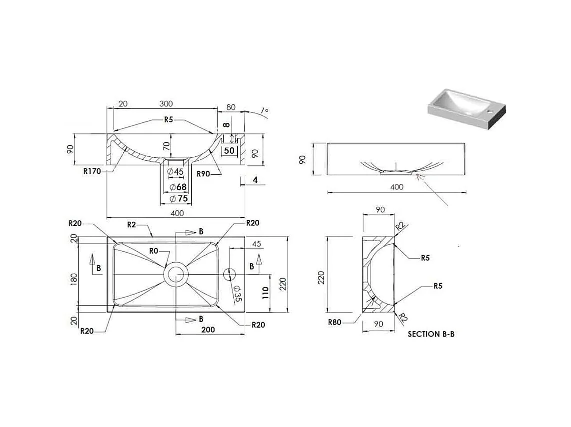 Lavabo salle de bain blanche 40 x 22 x 90 cm 02_0002654