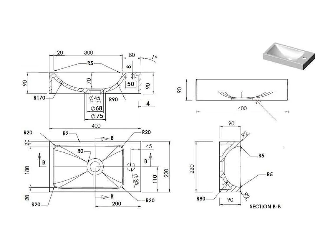 Lavabo salle de bain blanche 40 x 22 x 90 cm 02_0002654