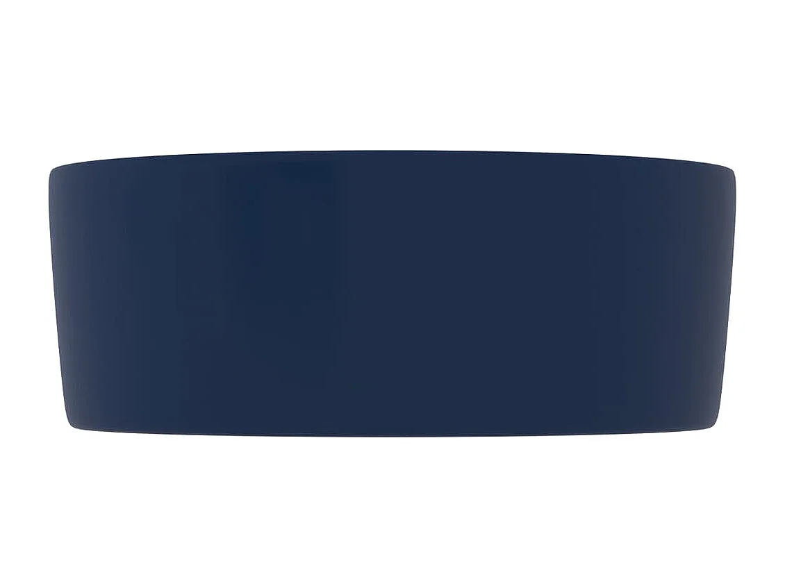 Lavabo rotondo di lusso da appoggio WC lavabo bagno guardaroba cucina interno casa 40 x 15 cm ceramica blu scuro opaco 02_0002754