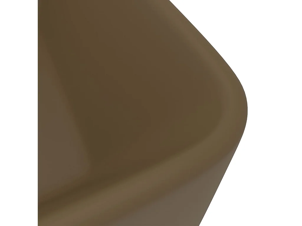 Lavabo de lujo sobre encimera lavabo para baño cuarto de cosmética rectangular 41 x 30 cm crema mate cerámica 02_0002793