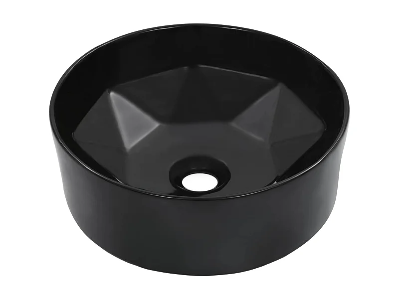 Lavabo lavabo da appoggio lavabo da appoggio montato interno bagno doccia cabina WC casa 36 x 14 cm ceramica nera 02_0002619