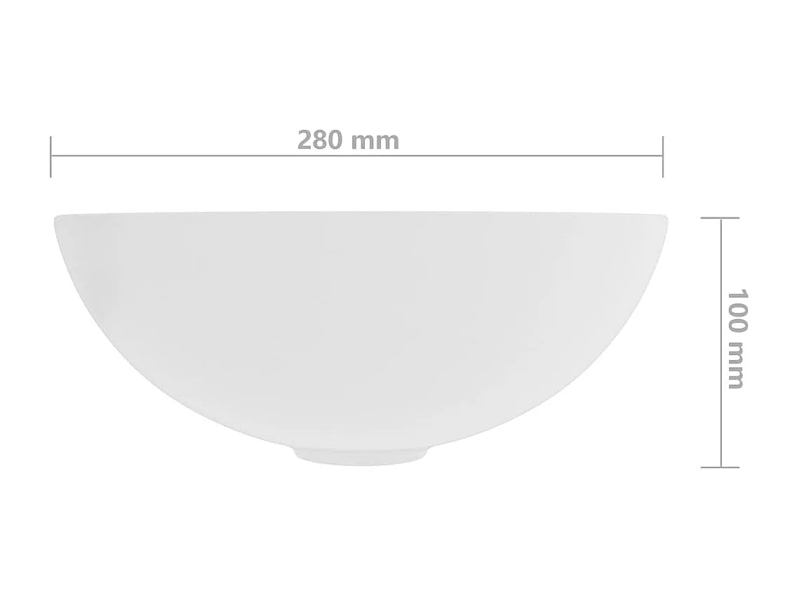 Lavabo redondo para baño, encimera, lavabo para inodoro, lavabo para cocina, sala de cosmética, interior del hogar, diámetro 28 cm, cerámica blanca mate 02_0002718