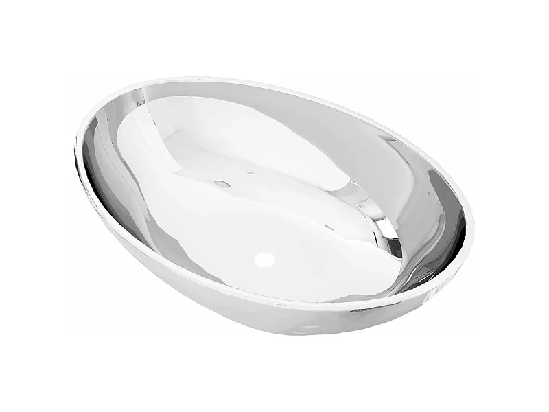 Lavabo de baño 40 x 33 cm cerámica plateada 02_0002578