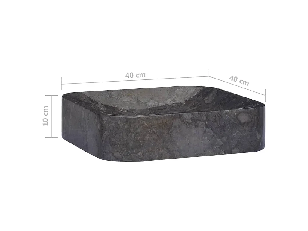 Lavabo de salle d'eau noire 40 x 40 x 10 cm 02_0002825