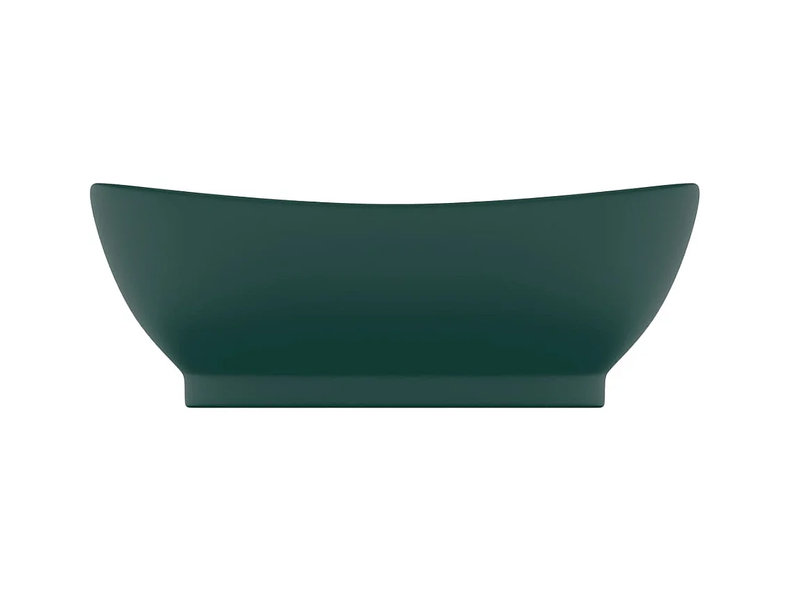 Lavabo ovale con troppopieno lavabo da appoggio lavabo da bagno vano cosmetico interno 585 x 39 cm ceramica verde scuro opaco 02_0002679