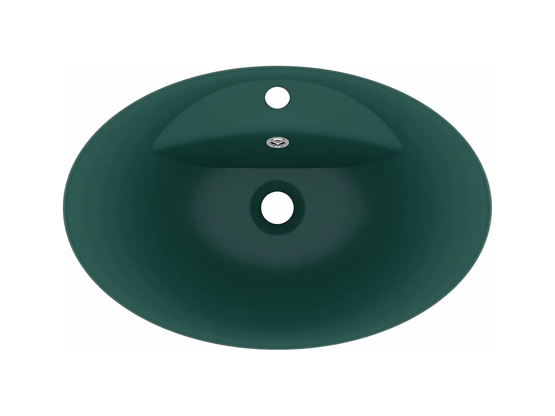 Lavabo ovale con troppopieno lavabo da appoggio lavabo da bagno vano cosmetico interno 585 x 39 cm ceramica verde scuro opaco 02_0002679