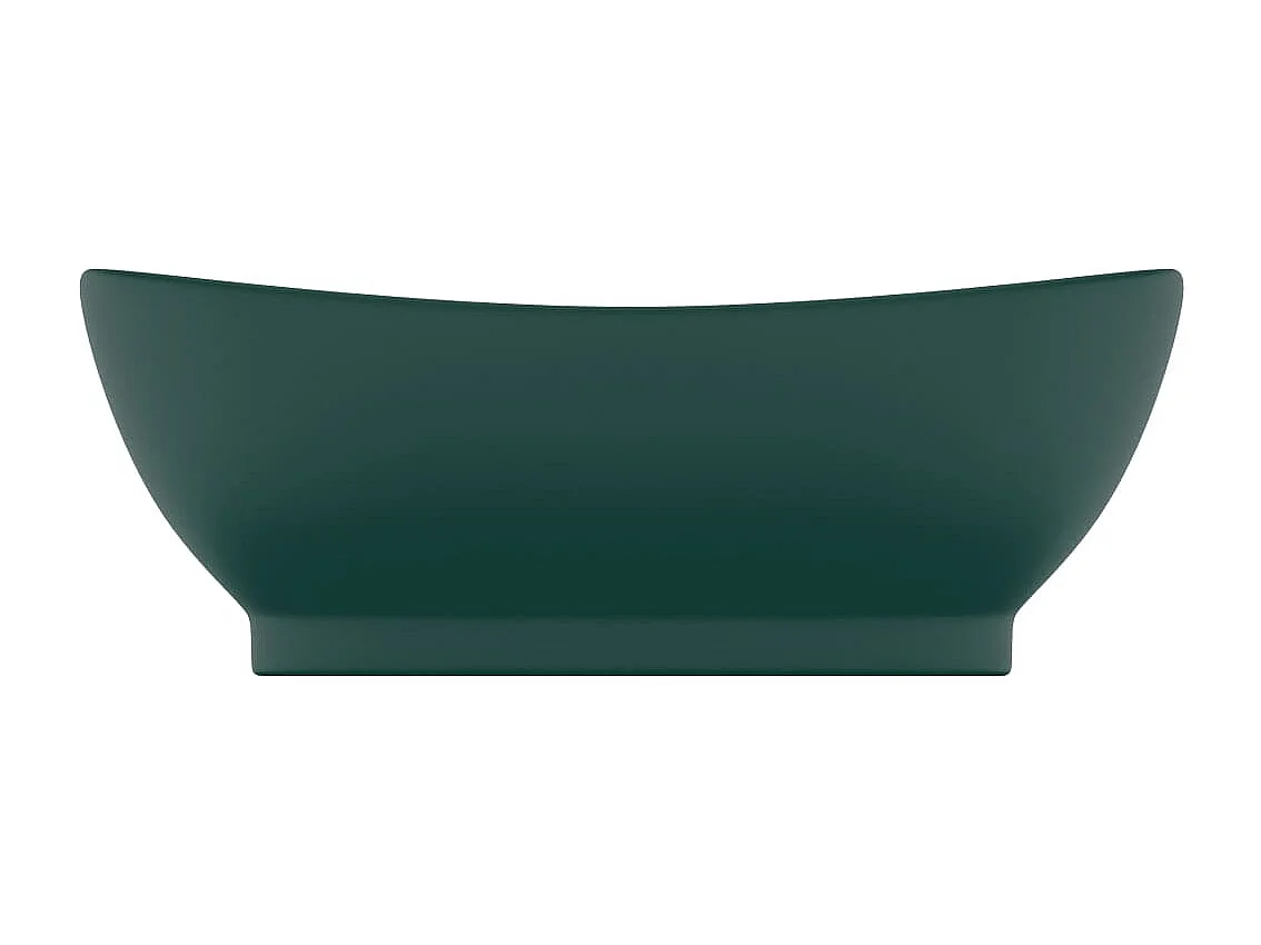 Lavabo ovale con troppopieno lavabo da appoggio lavabo da bagno vano cosmetico interno 585 x 39 cm ceramica verde scuro opaco 02_0002679