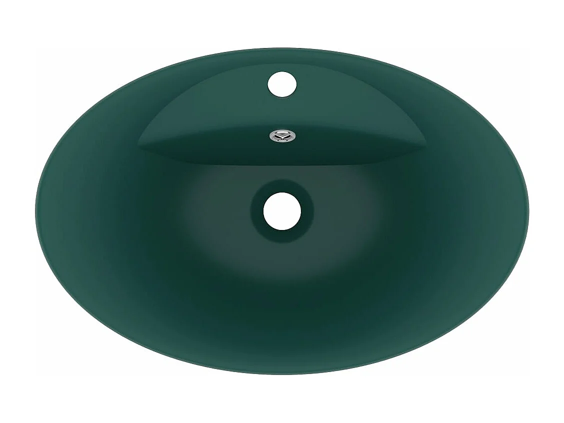 Lavabo ovale con troppopieno lavabo da appoggio lavabo da bagno vano cosmetico interno 585 x 39 cm ceramica verde scuro opaco 02_0002679