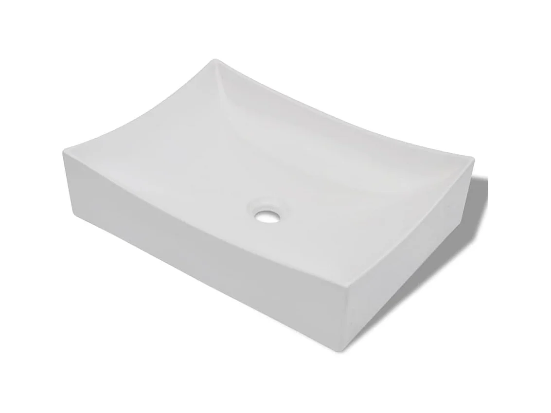 Vasque de salle bains blanche 65.5 x 39 x 14 cm 02_0002493