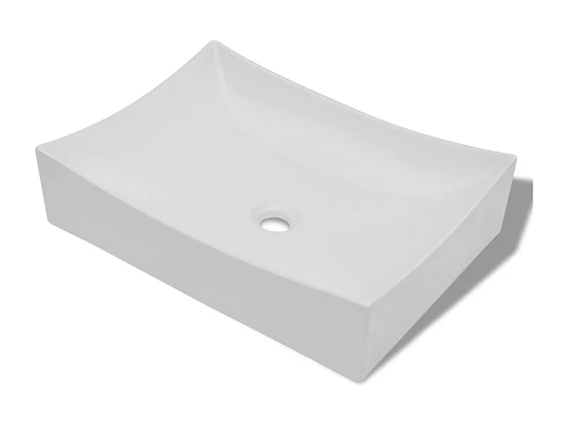 Vasque de salle bains blanche 65.5 x 39 x 14 cm 02_0002493