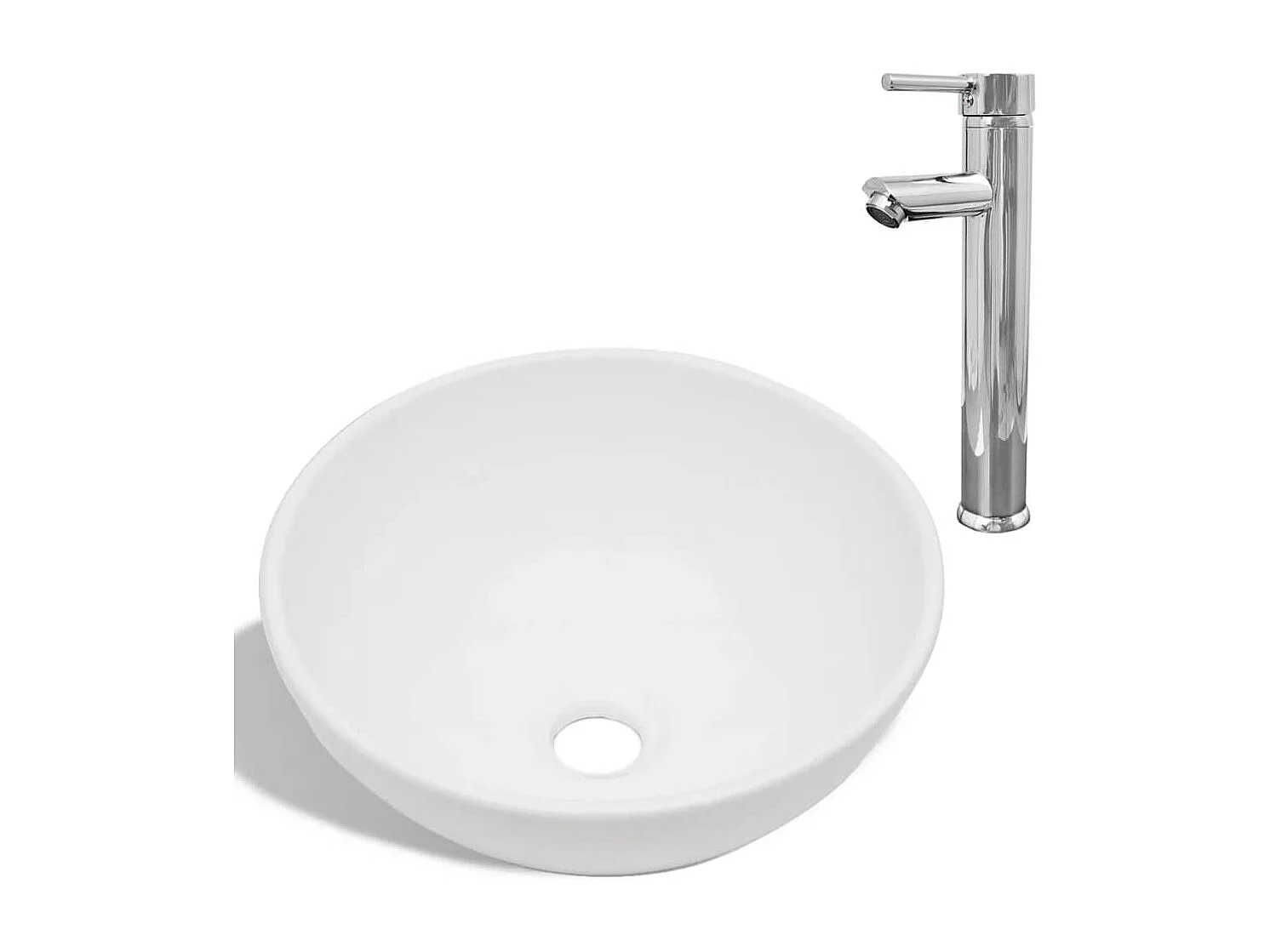 Lavandino da bagno diametro 325 cm con miscelatore tondo in ceramica bianco 02_0002840
