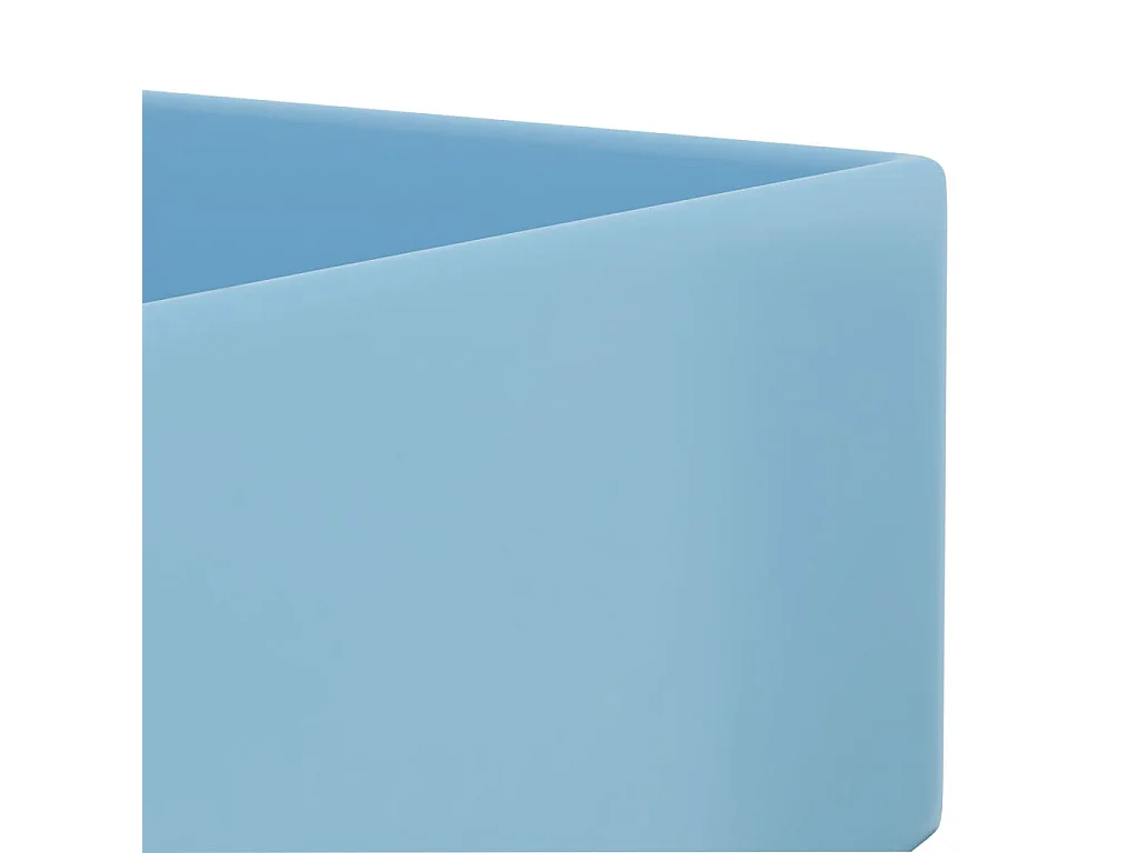 Lavabo bagno con troppopieno da appoggio wc lavabo cucina lavabo stanza cosmetici casa 48 x 25 cm ceramica azzurro 02_0002731