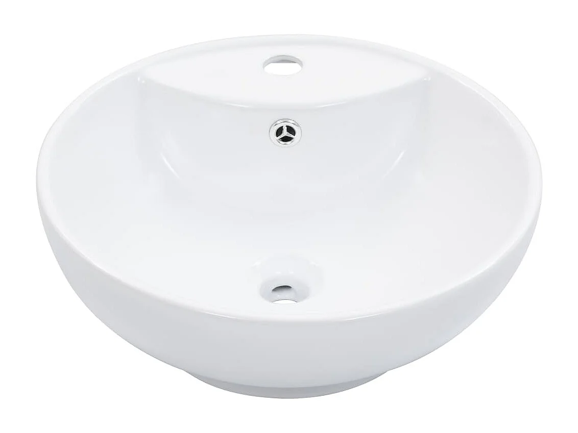 Lavabo bagno con troppopieno diametro 46,5 cm ceramica bianca 02_0002612