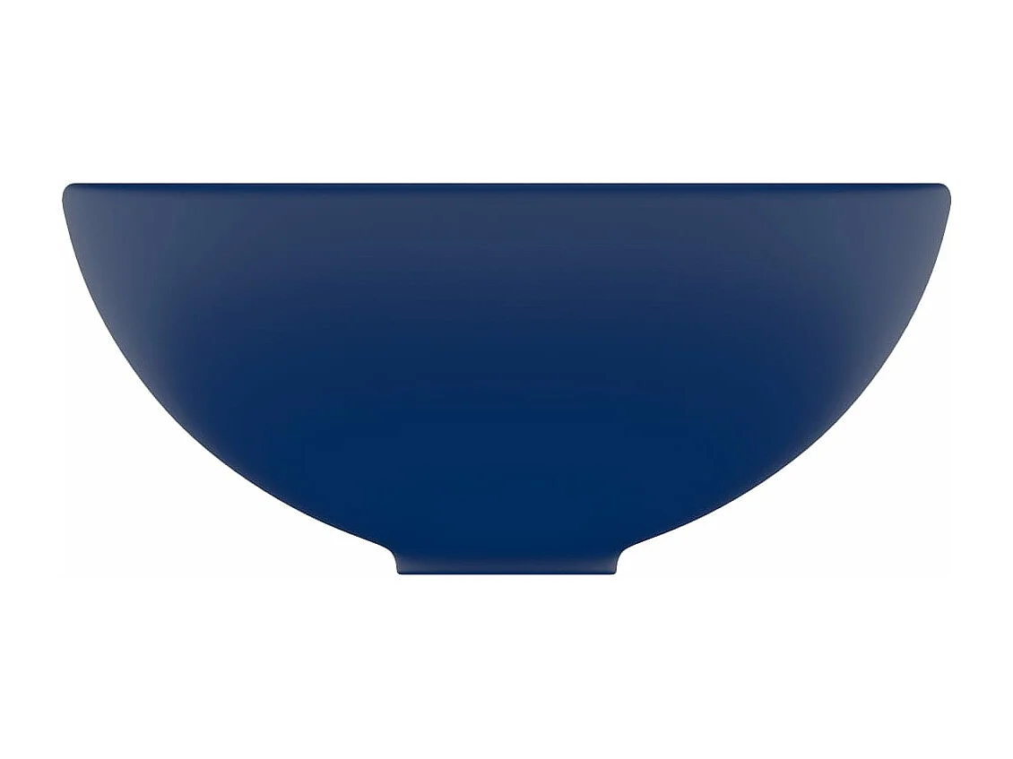 Lavabo redondo de lujo para baño, encimera, lavabo para tocador, interior para sala de cosmética, 32,5 x 14 cm, cerámica azul oscuro mate 02_0002710