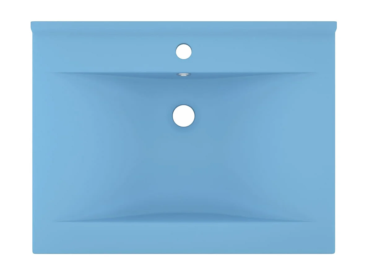 Lavabo con foro per rubinetto lavabo da appoggio wc lavabo bagno cucina interno casa 60 x 46 cm ceramica azzurro opaco 02_0002764