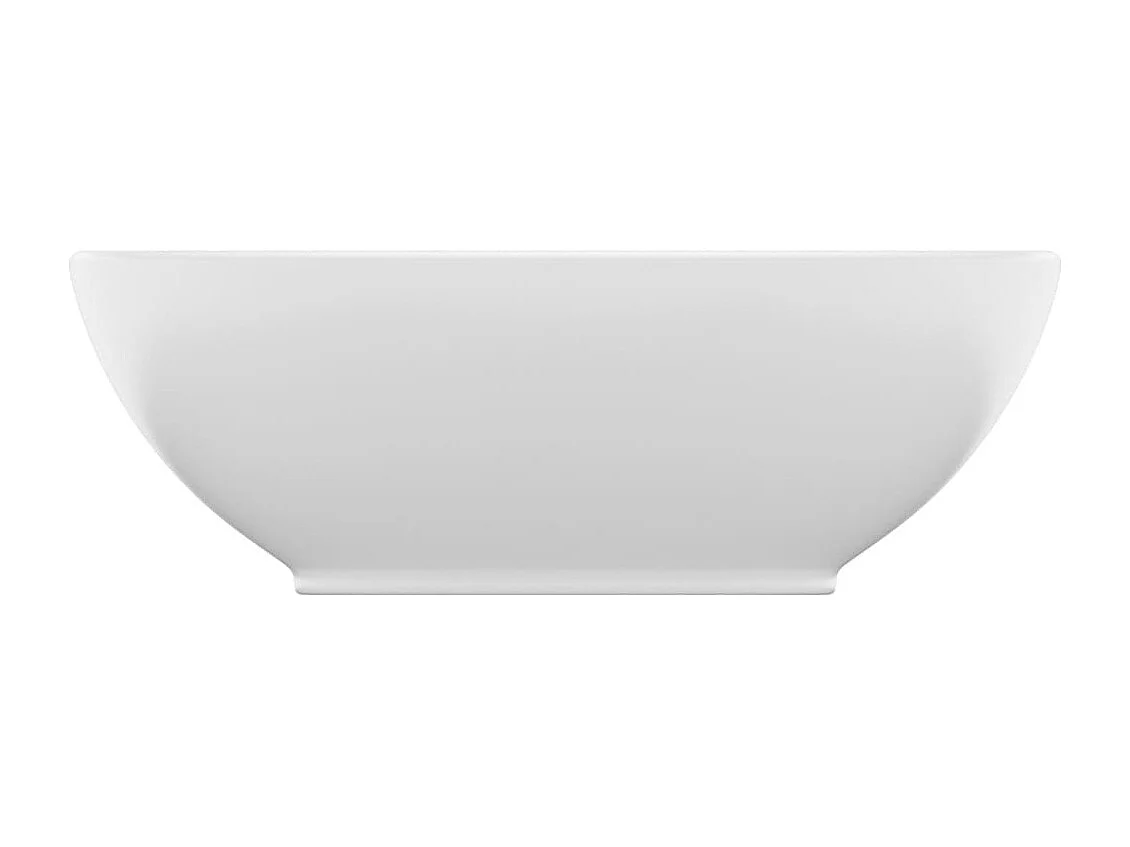 Lavabo ovalado de lujo 40 x 33 cm cerámica blanca mate 02_0002663