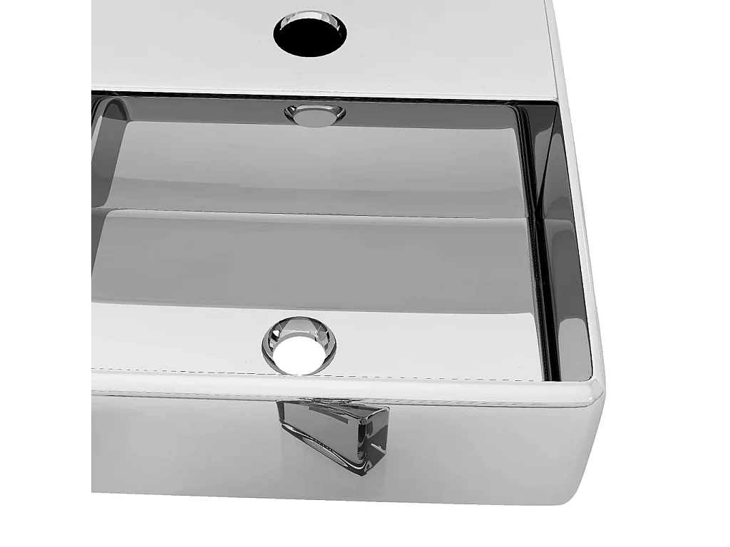 Lavabo avec trou pour argenté 38 x 30 x 11.5 cm 02_0002592