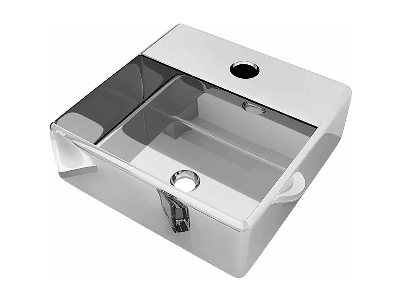 Lavabo avec trou pour argenté 38 x 30 x 11.5 cm 02_0002592