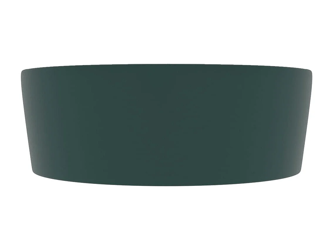 Lavabo di lusso con troppopieno da appoggio WC lavabo bagno stanza cosmetica casa 36 x 13 cm ceramica verde scuro opaco 02_0002778