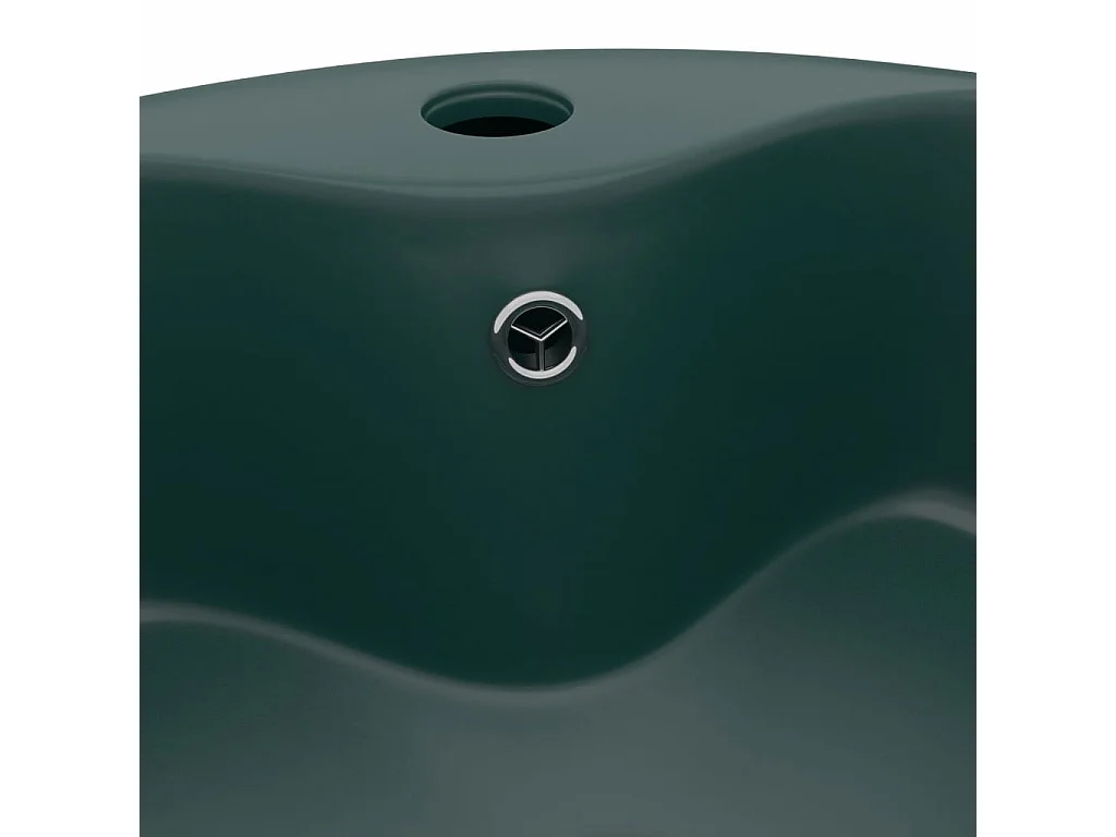 Lavabo di lusso con troppopieno da appoggio WC lavabo bagno stanza cosmetica casa 36 x 13 cm ceramica verde scuro opaco 02_0002778