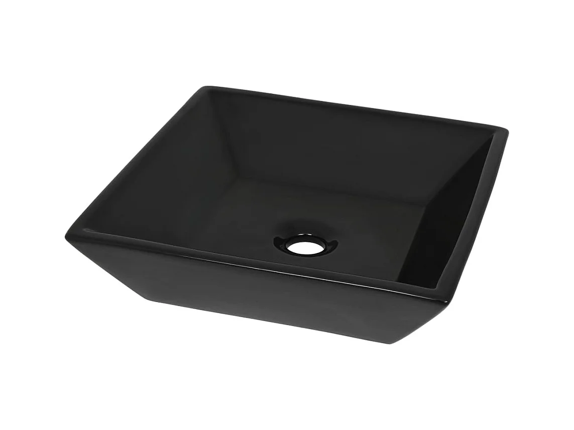 Lavabo salle de bain noire 41.5 x 41.5 x 12 cm 02_0002543