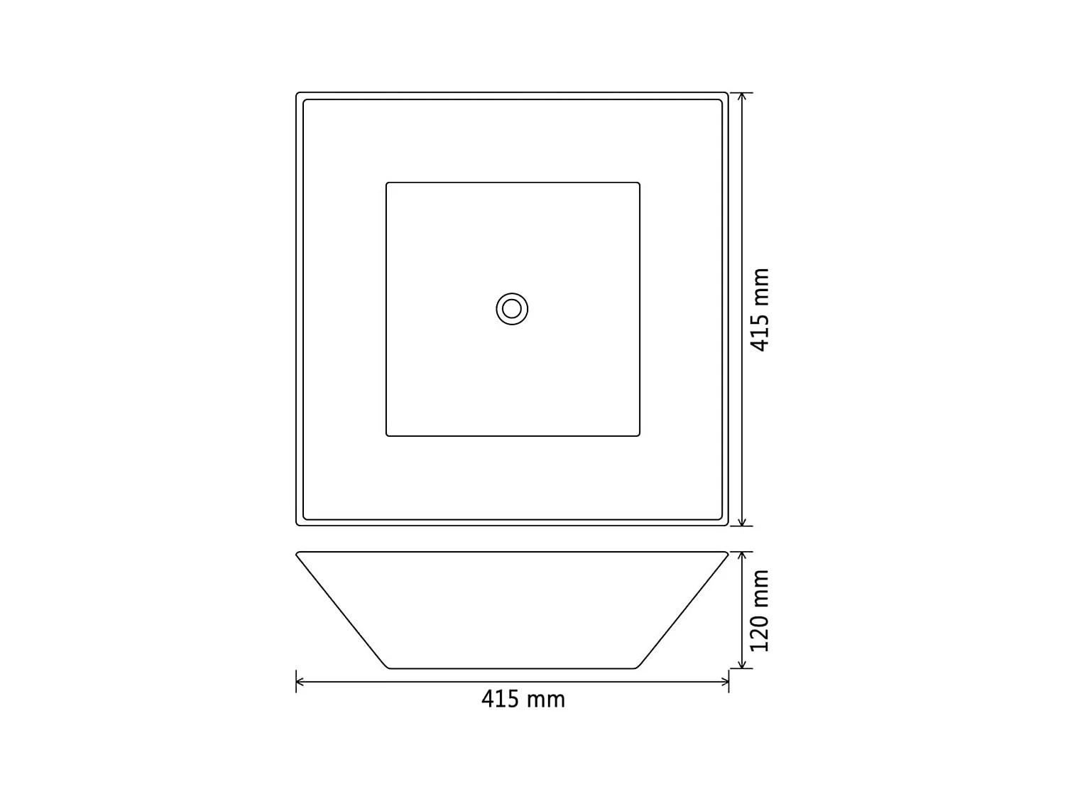 Lavabo salle de bain noire 41.5 x 41.5 x 12 cm 02_0002543